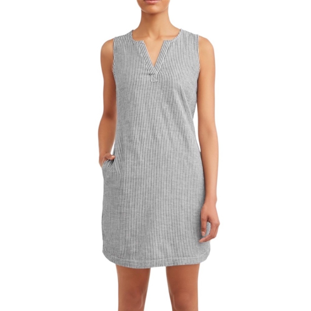 NWT Women's Woven Notch Neck Shift Lined Dress Size 12-14